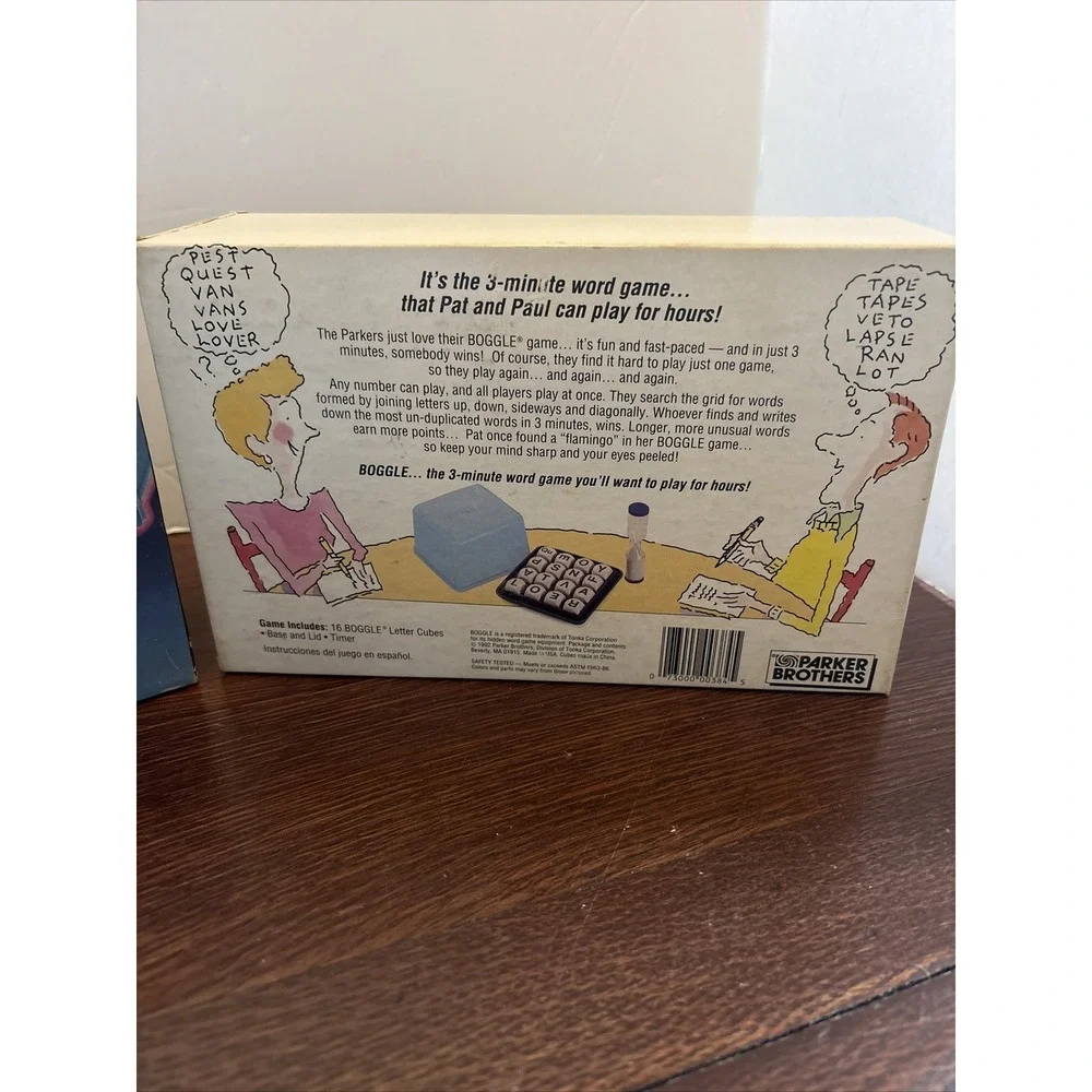 90s VTG Boggle Classic Letter Cube‎ Word Game Parker Brothers Complete w/Manual